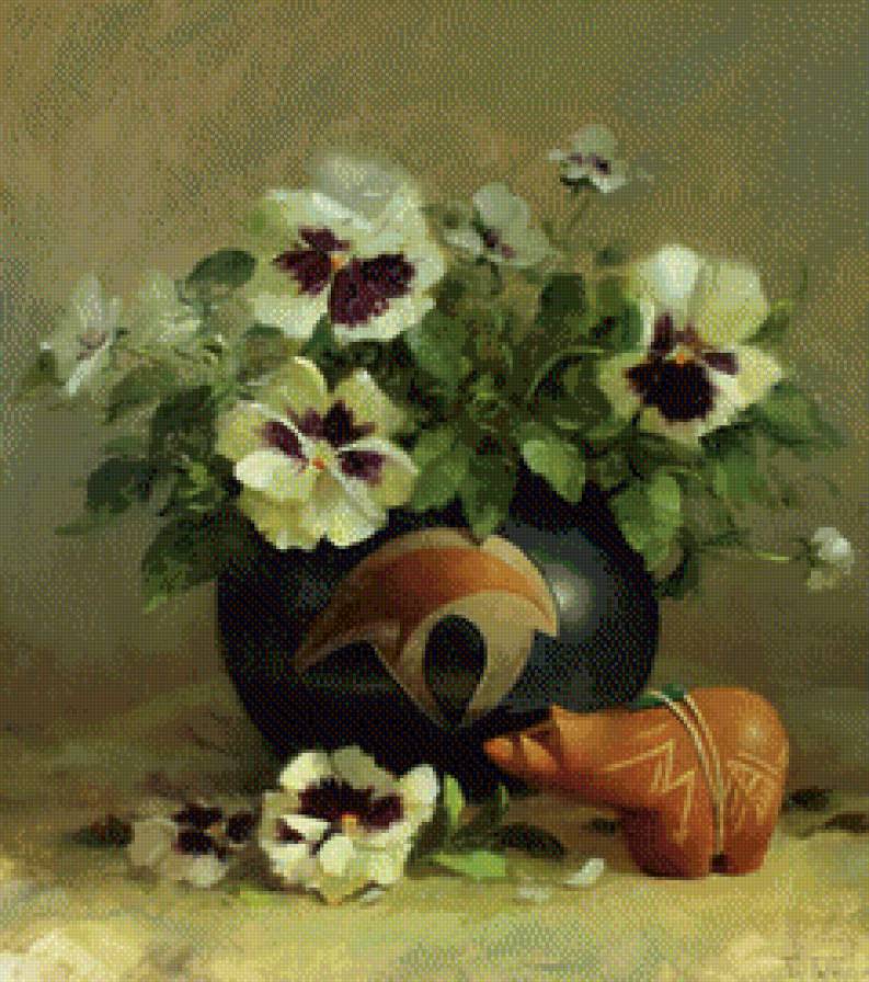 Букет анютиных глаз - букет, цветы - предпросмотр