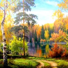 Схема вышивки «Осень. Художник Игорь Прищепа»