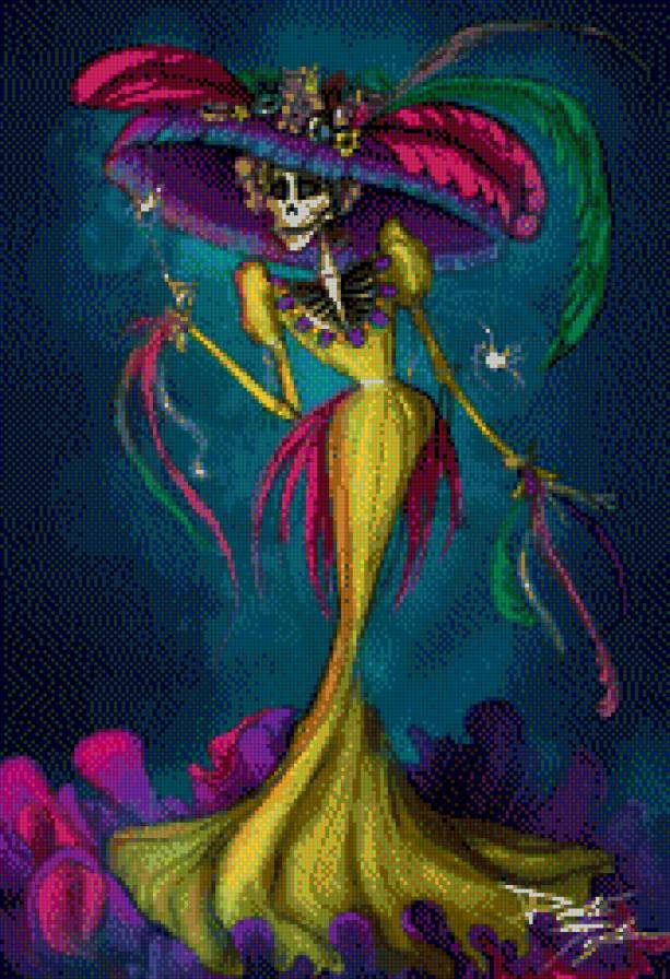 catrina-loquita por sus huesos - halloween - предпросмотр
