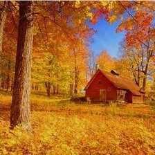 Схема вышивки «домик в лесу»