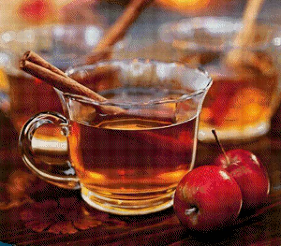 Глинтвейн - яблоки, чашка, осень - предпросмотр