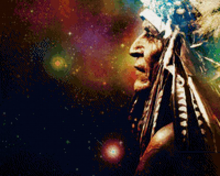 Космос. Туманность. Фантазия 6 - звезды, индеец, космос - предпросмотр