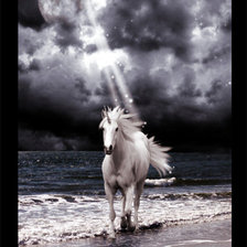 Схема вышивки «единорог-ночь-море-луна»