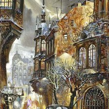 Схема вышивки «Первый снег в городе»