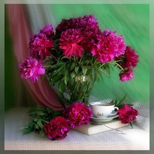 Схема вышивки «пионы»