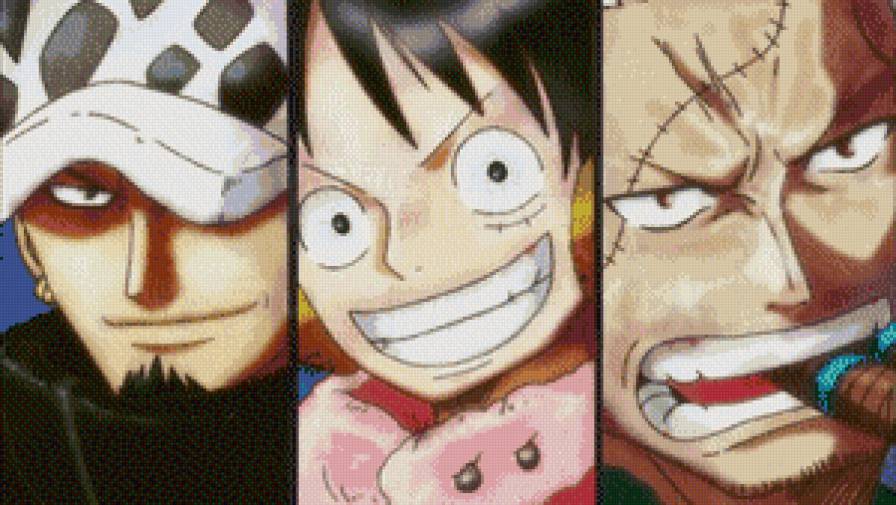 траффи,  луффи, смокер - аниме, ван пис - предпросмотр