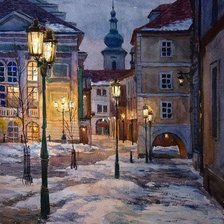 Схема вышивки «ночной город»