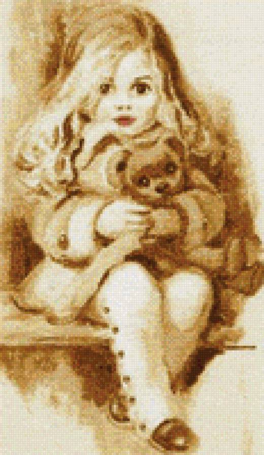 Мамина Помада - девочка с розовыми губками, монохром - предпросмотр