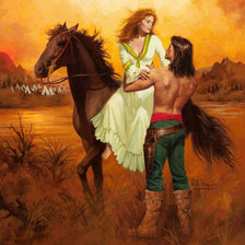 Схема вышивки «индейская пара»