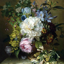 Схема вышивки «Букет с пионом»