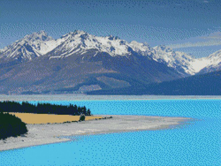 Голубая река - горы, пейзаж, река - предпросмотр