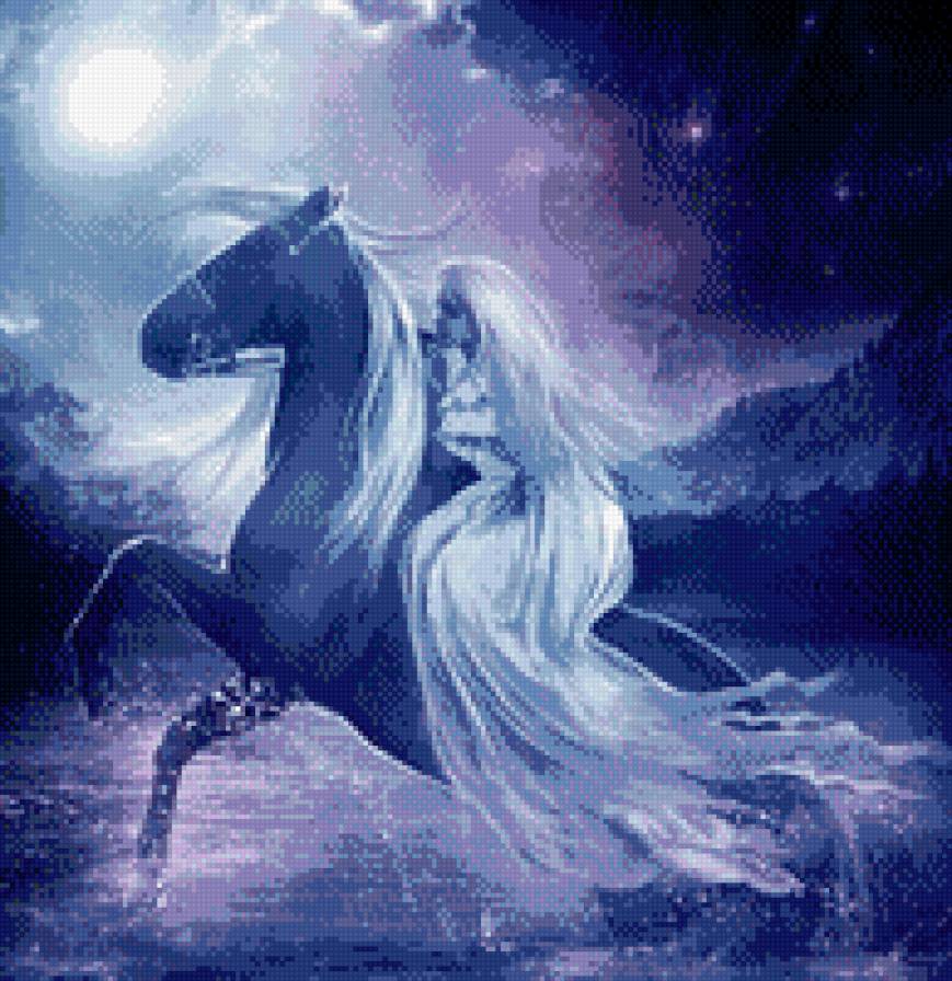 всадница - девушка, лошадь - предпросмотр