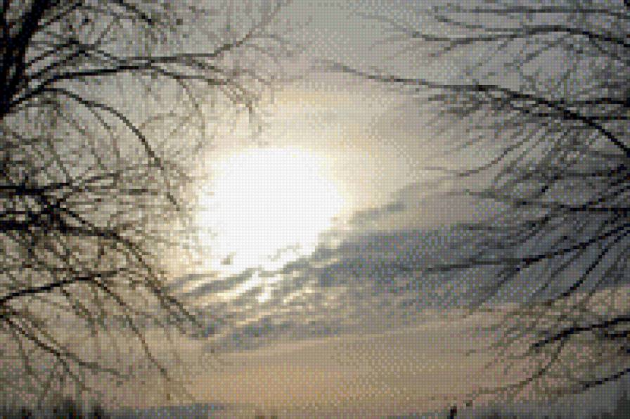 зимнее цолнце - зимнее небо, зима - предпросмотр