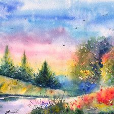 Схема вышивки «Пейзаж»