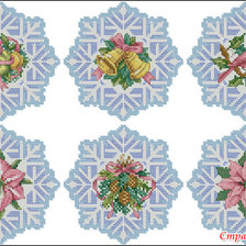 Схема вышивки «Зимние снежинки»