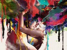 Схема вышивки «двое акварель»