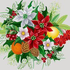 Схема вышивки «Рождественский букет»
