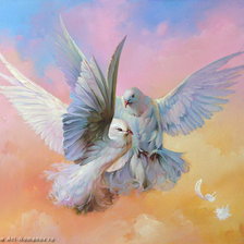 Схема вышивки «голуби»