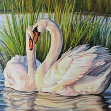 Схема вышивки «Лебеди»