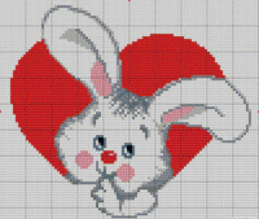 Влюблённый зайка - день святого валентина, для мамы, любовь - предпросмотр