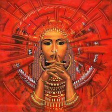 Схема вышивки «Дама в красном»