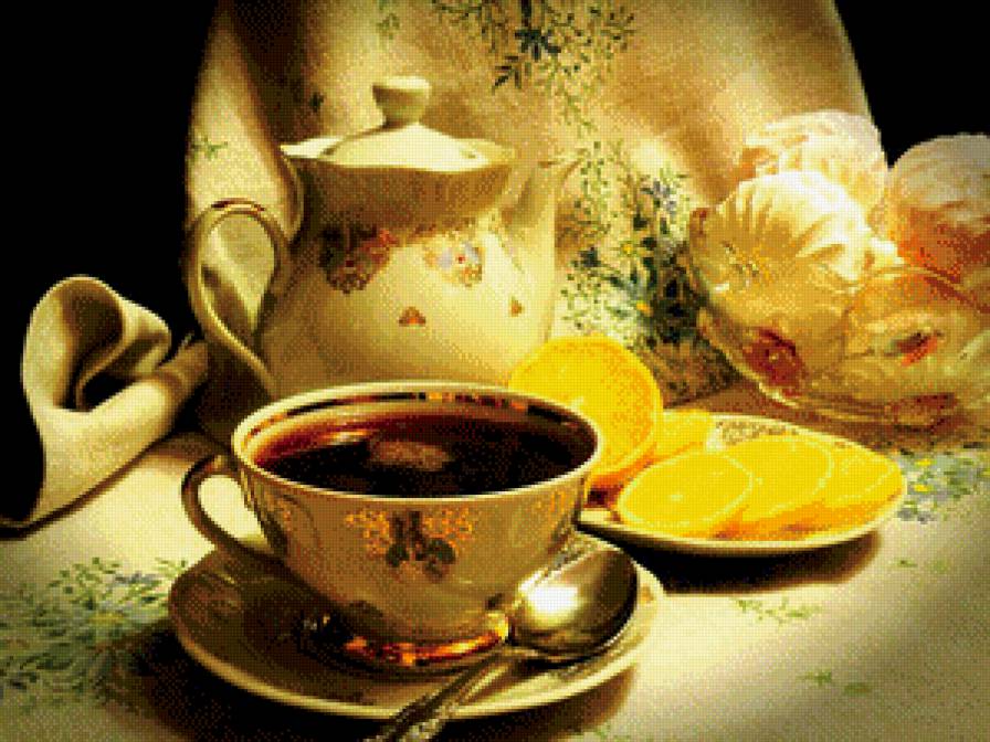 натюрморт - чайное - картина, натюрморт - предпросмотр