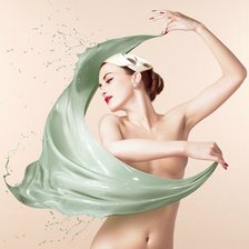 Схема вышивки «Девушка с платком»