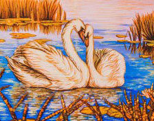 Схема вышивки «Лебеди»