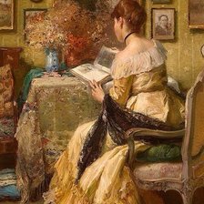 Схема вышивки «За чтением»