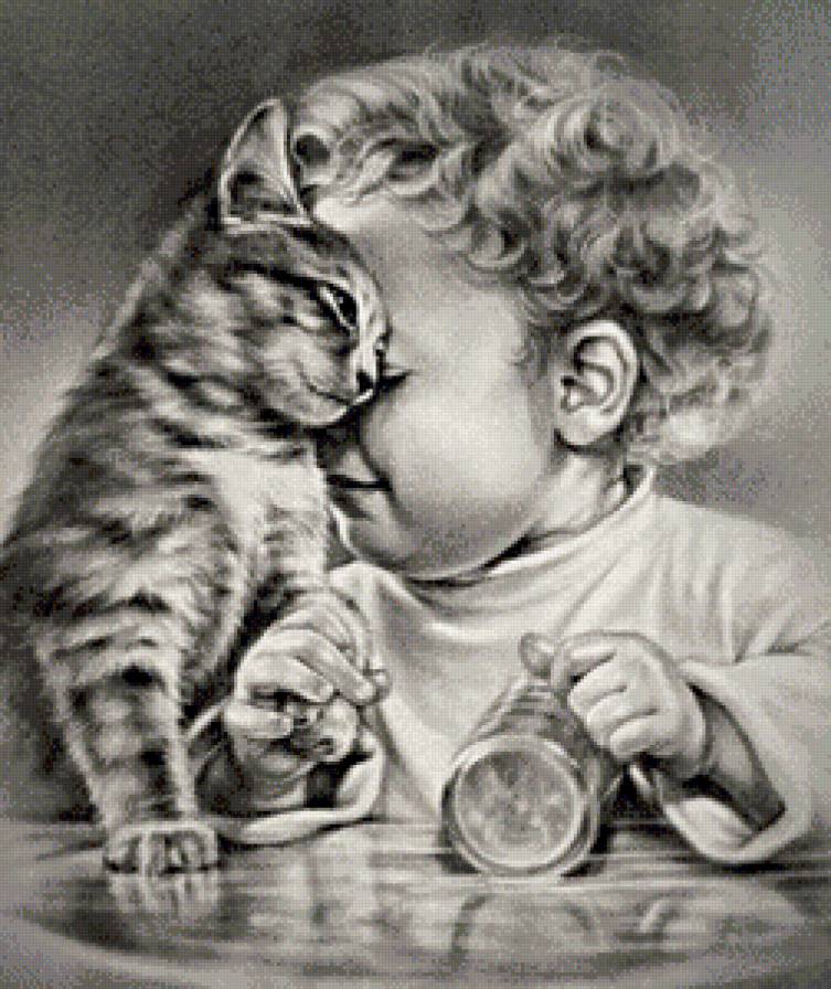 малыш и кот - наши дети и домашние любимцы - предпросмотр