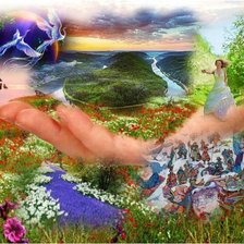 Схема вышивки «мир на ладони»