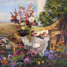 Схема вышивки «Цветы в саду»