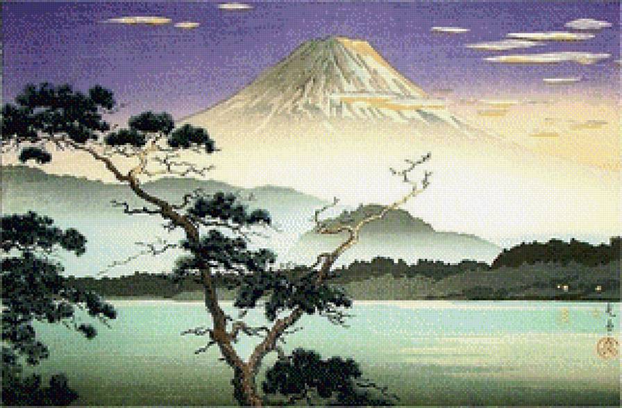 восток - вода, восток, дерево, гора - предпросмотр