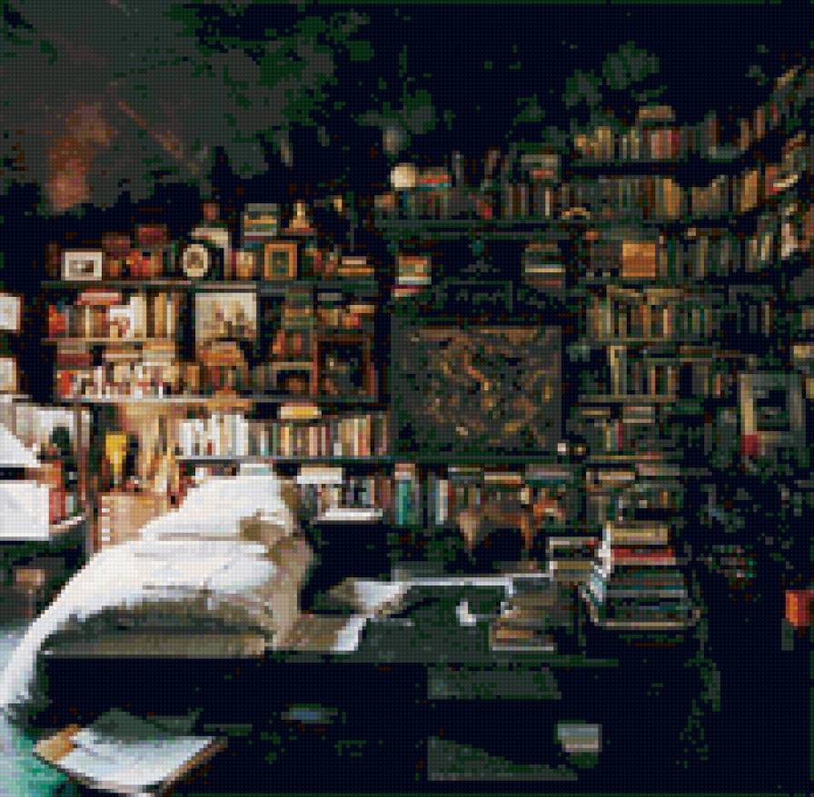 №1015720 - уют, комната, книги, кровать, диван, дом, шкаф - предпросмотр