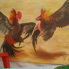 Схема вышивки «gallos de pelea»
