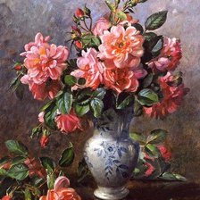 Схема вышивки «розы в вазе»