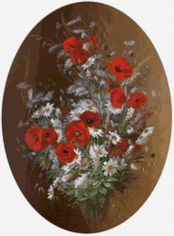 букет полевых цветов - художник paul de longpre - предпросмотр