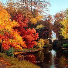 Схема вышивки «осень в парке»