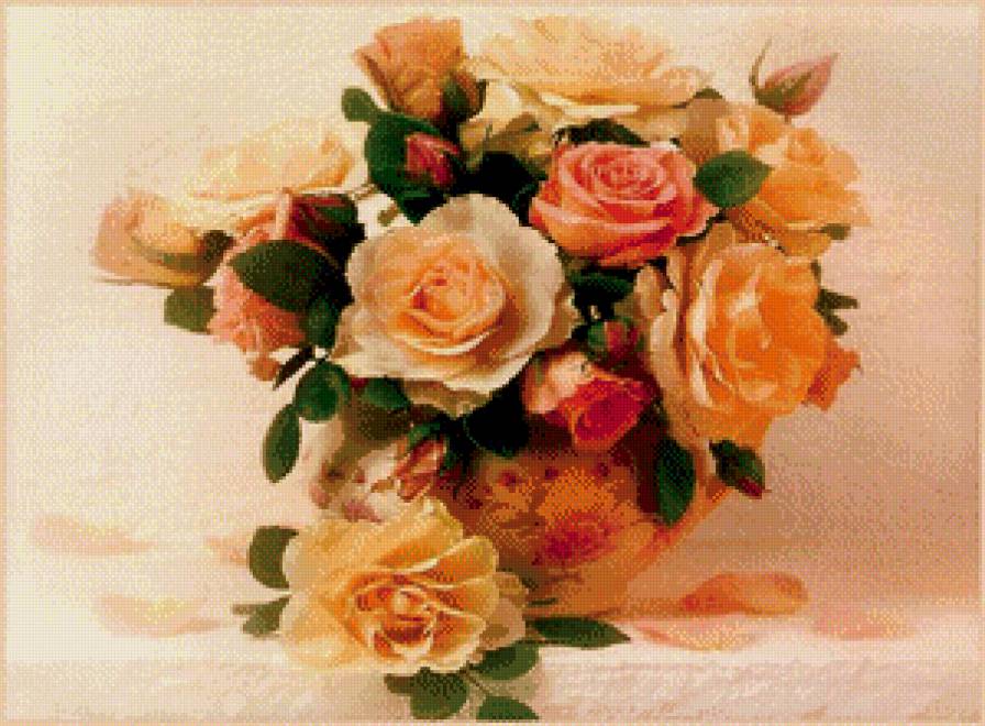 Розы в вазе - цветы, розы - предпросмотр