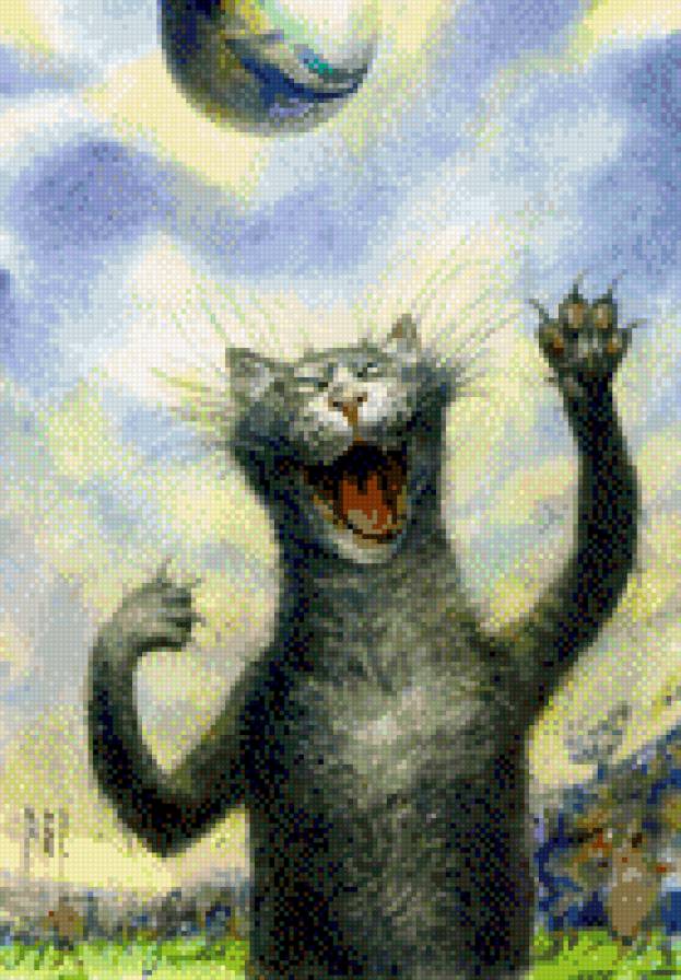 Болельщик - картины, румянцев, кот - предпросмотр