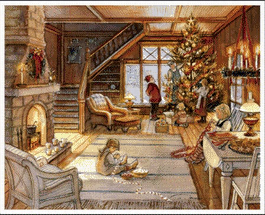 подготовка к празднику - картина, дети, живопись, праздник, искусство, домашний уют - предпросмотр