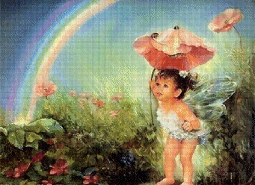 Радуга - дождь, радуга, дети - предпросмотр