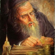 Схема вышивки «Żyd liczący pieniądze»