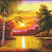 Схема вышивки «закат»