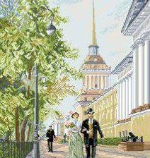 Схема вышивки «прогулка по городу»