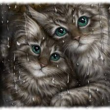 Схема вышивки «котята»