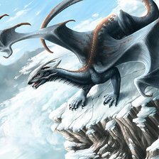 Схема вышивки «Дракон в горах»