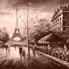 Схема вышивки «сепия париж»