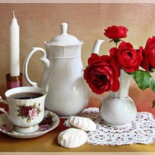 Схема вышивки «Натюрморт с розами»