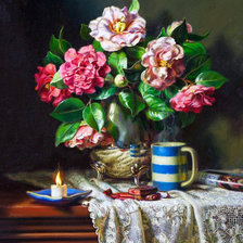 Схема вышивки «натюрморт со свечой»